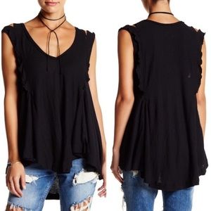 🖤 Free People | Black Bondi Waffle Knit Tank XS